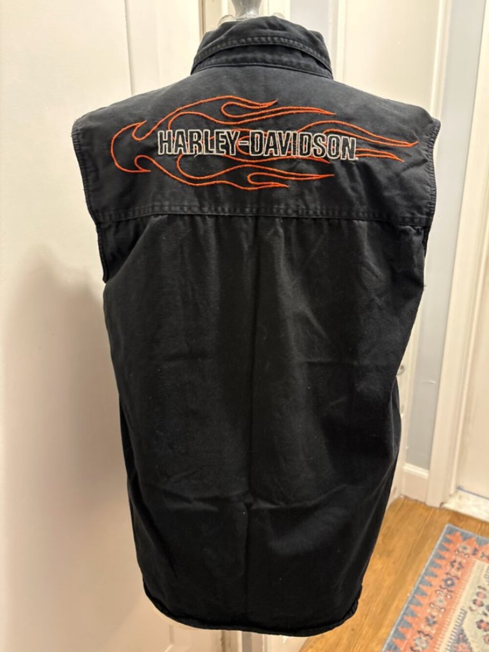 Harley-Davidson Genuine Motorclothes Sleeveless Flame Button Down (M)